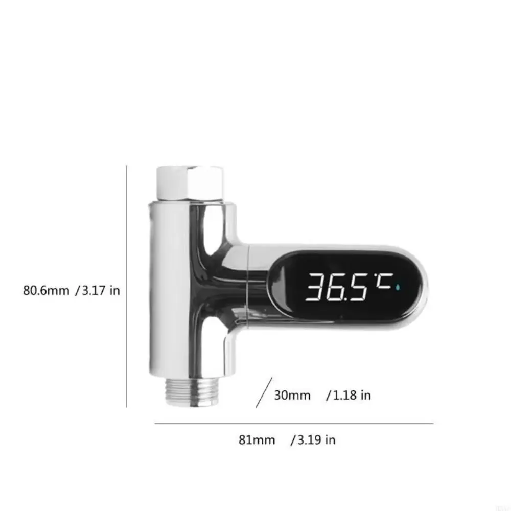LED Display Hot Tub Temperature Meter Hot Tub Self-powered Shower Faucets Thermometer 0-100℃ ABS Bathing Temperature Meter