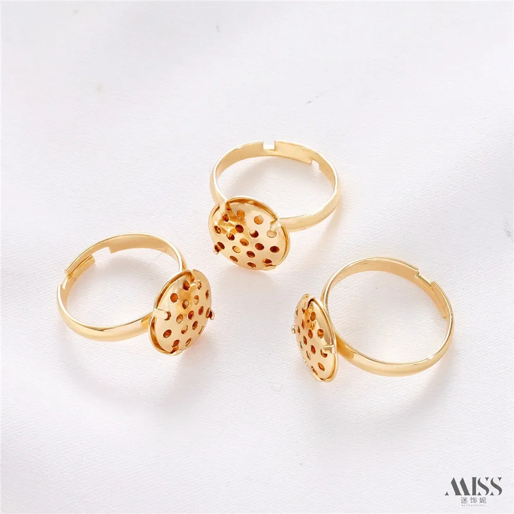 14K Gold-wrapped Shower Head, Shower Head, Mesh Disk Holder, Live Ring, Adjustable Ring Holder DIY Accessories Material