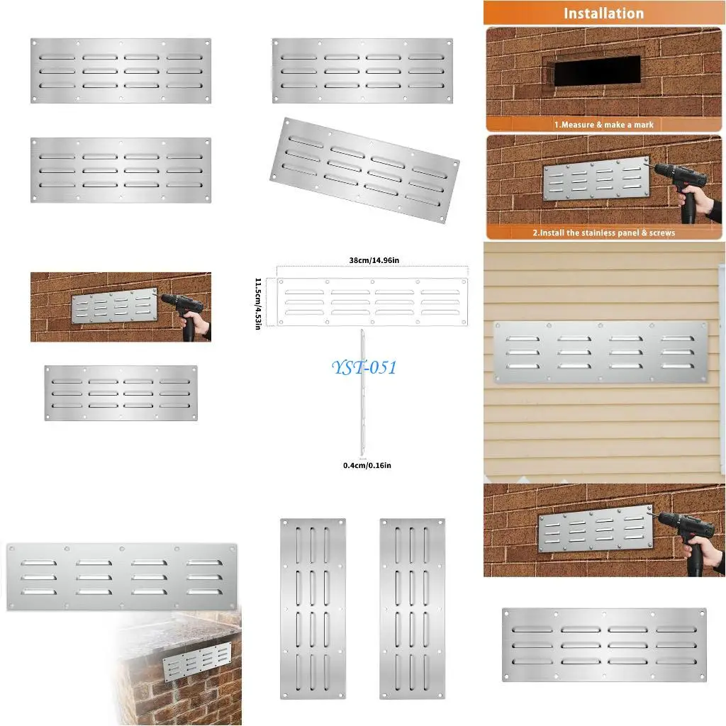 

E15A 2 Part Oxidation Resistant Ventilation Grilles Permanent Metal Ventilation Canopies For Telecommute Commercial Use