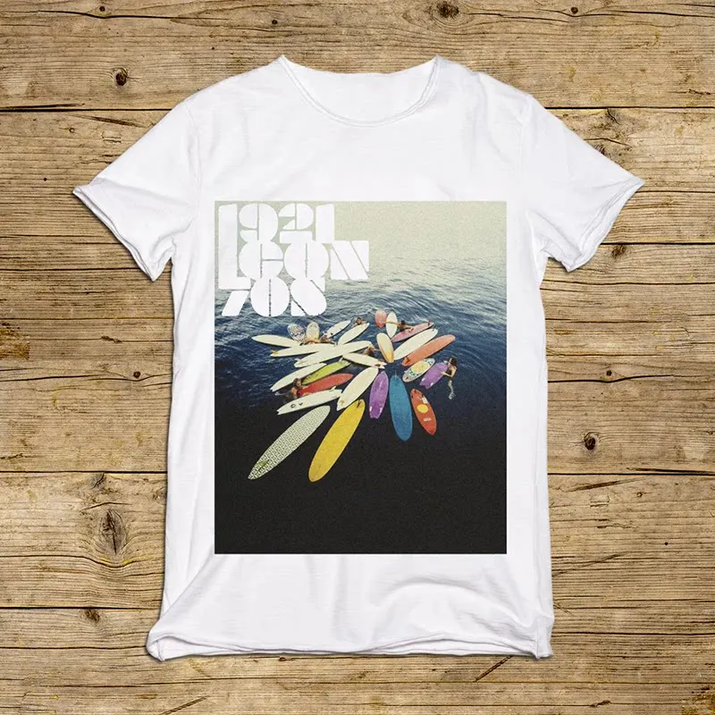 

1970s Seaside Style Surfing Culture, Seaside Vacation, Sportswear, Casual, Retro Loose Short-sleeved Men's Pure Cotton T-shirt