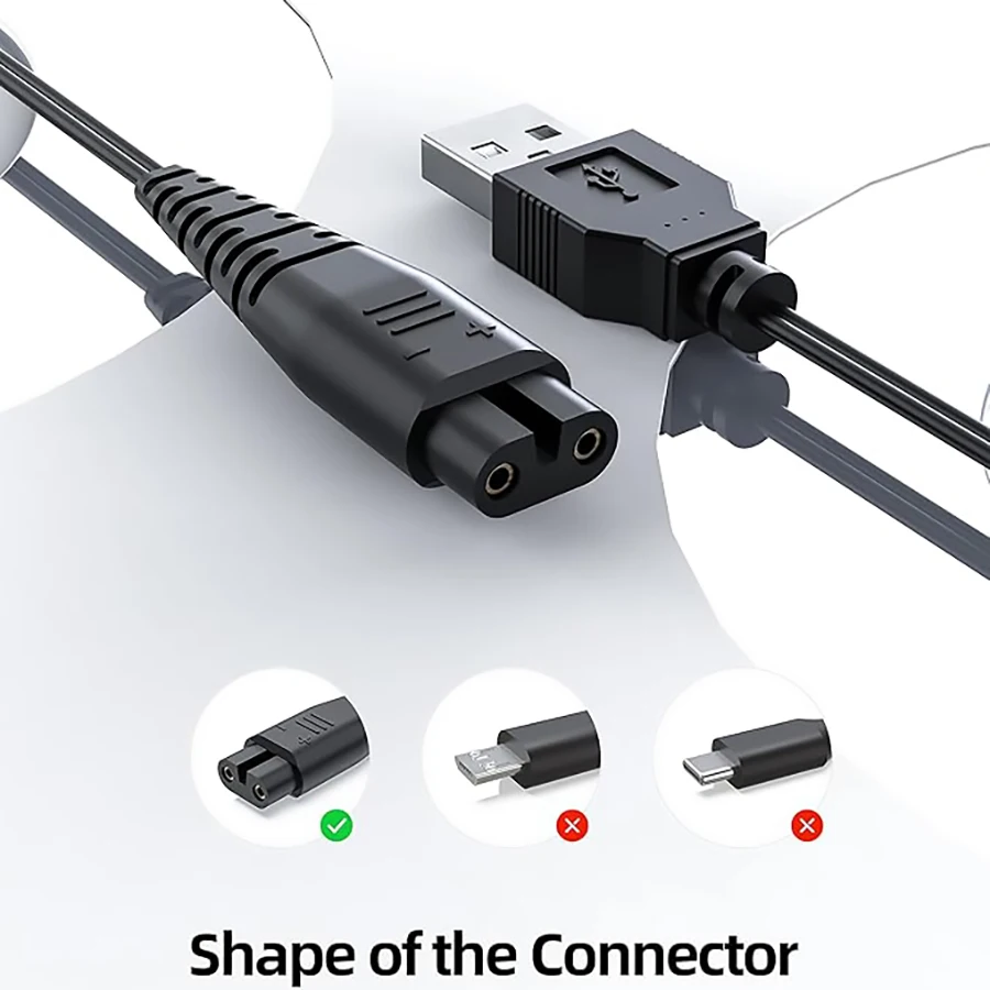 

USB Charger Cable for Hatteker: Replacement Charging Cord Fits Cordless Hair Trimmer, Pro Clippers, Beard Trimmer
