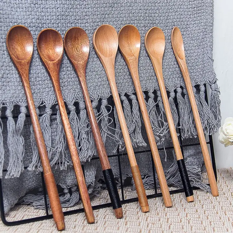 Wooden Spoon Fork Bamboo Kitchen Cooking Utensil Tools Bamboo Kitchen Cooking Dining Soup Tea Honey Coffee Utensil Tools