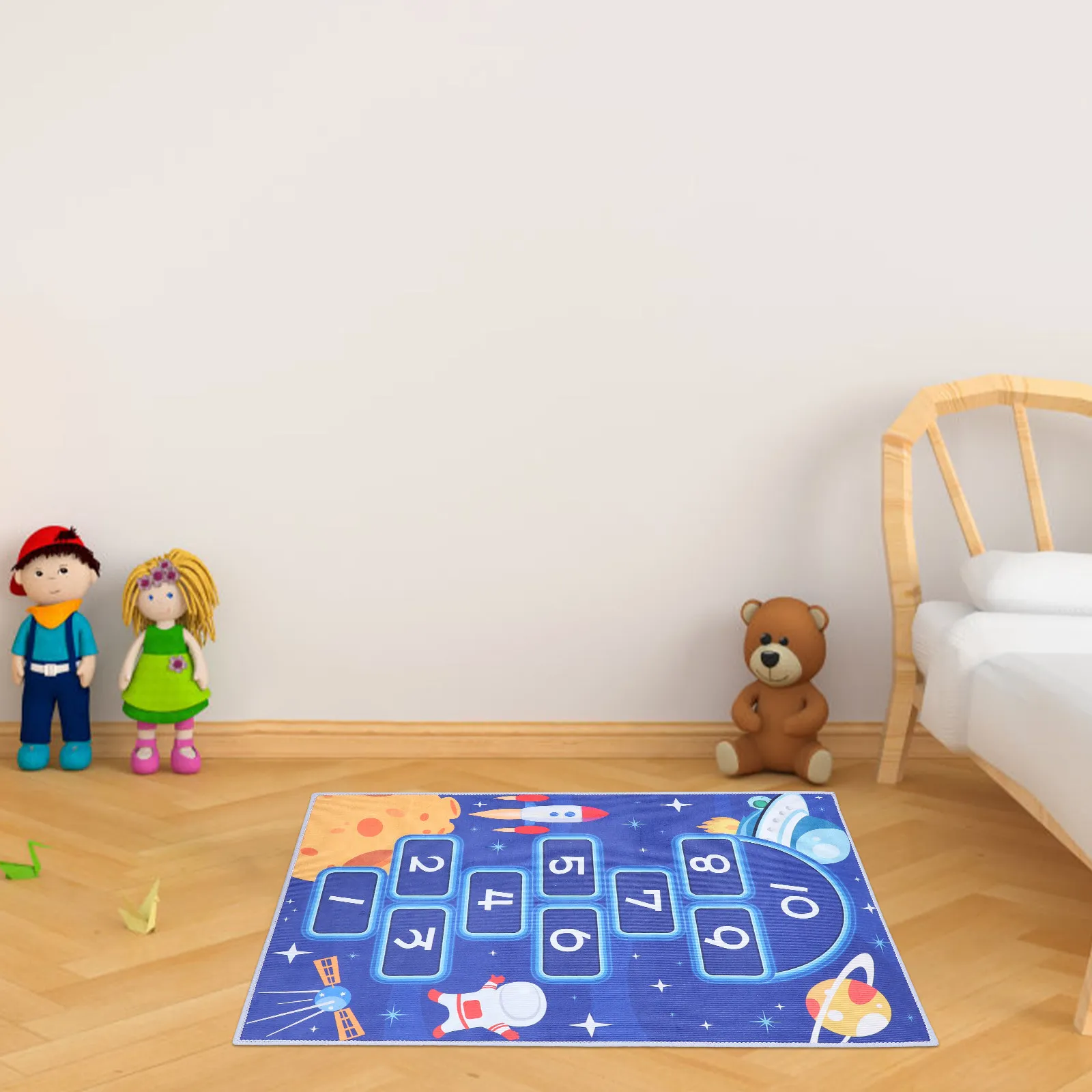 Tapete de Chão para Jogo Hopscotch Criativo para Quarto Infantil, Sala de Estar e Berçário - Decoração Interna para Crianças