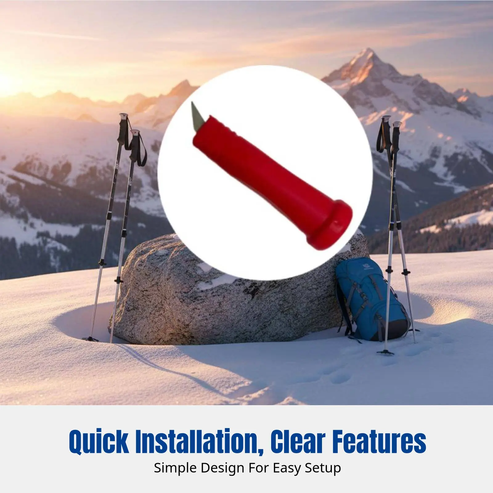 Ski Pole Tip, Universal Hardened Steel Hiking Pole End, Trail Pole Replacement, Durable Outdoor Accessory view 3