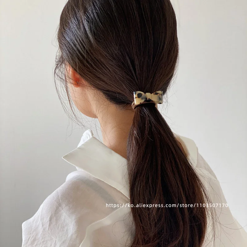 Retro small bow ~ France, South Korea leopard-print hair rings French high-quality hair rope hair accessories