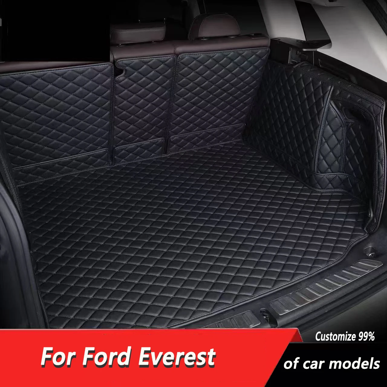 Für Ford Everest 5-Sitzer 2017-2020 Auto Kofferraummatte mit voller Abdeckung, Anti-Schmutz-Pad, Schutzpolster, Laderaumauskleidung, Innenzubehör