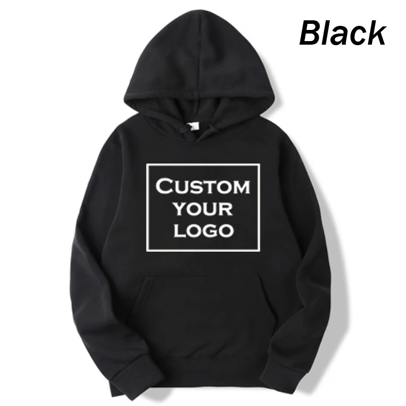 DIY Men\'s and Women\'s Solid Color Pocket Hoodies Sports Fitness Sweatshirts Fashionable Casual Pullovers Multi Color