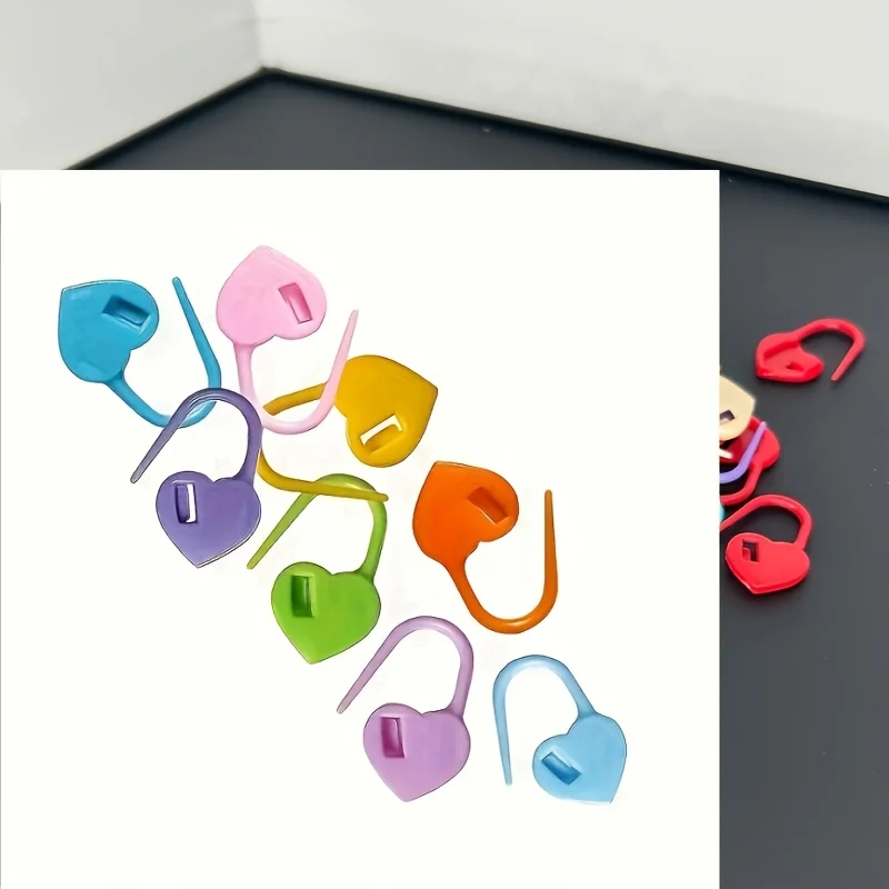 20pcs Colorful Heart-Shaped Safety Pins-Accurate Counting,Marking to Prevent Scattered,Durable Plastic Material-Bulk Packaging