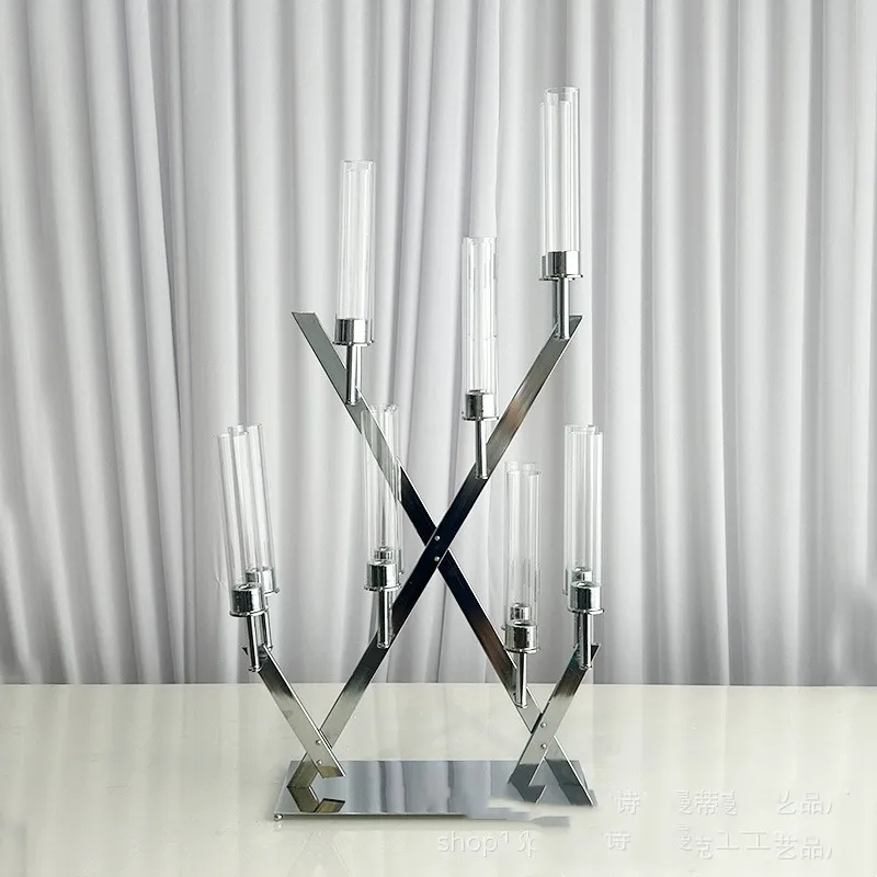 10 Stück 14-Kopf-Kerzenhalter aus Metall, Tischdekoration, Säulenständer, Partyvase, DIY-Dekoration – Detail 6