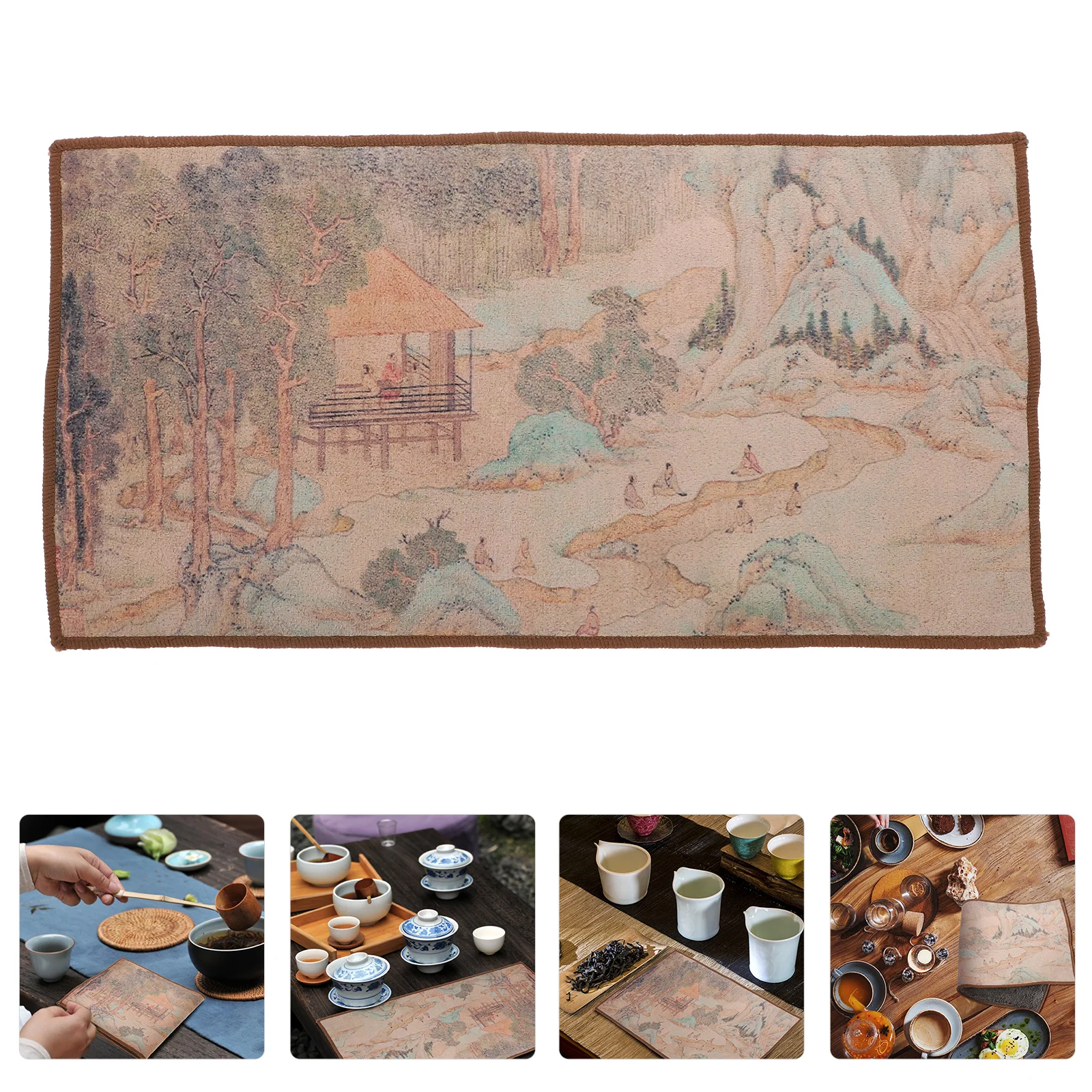 

Tea Table Cloth Super Absorbent Kitchen Towels Dishcloth Ceremony Fabric Cleaning Cloths for House Washable