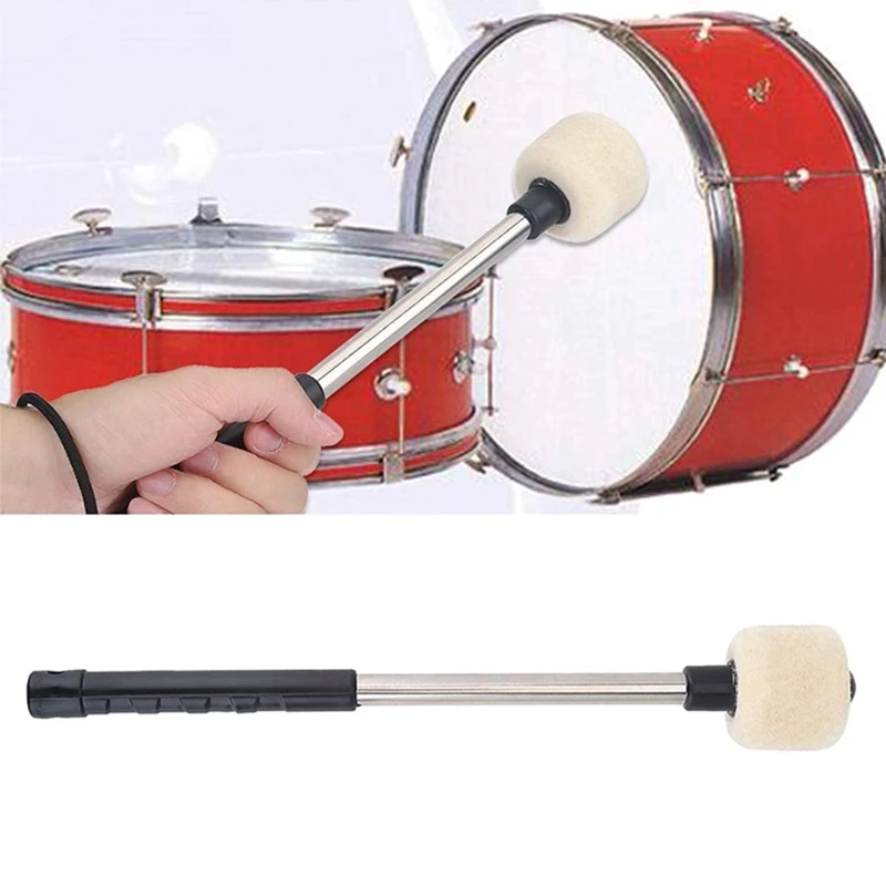 2 Pack Hammer Head Drum Set Felt Pad Percussion Beater Accessories Beater Drumstick Wool Mallet Musical Instrument Parts 24BD