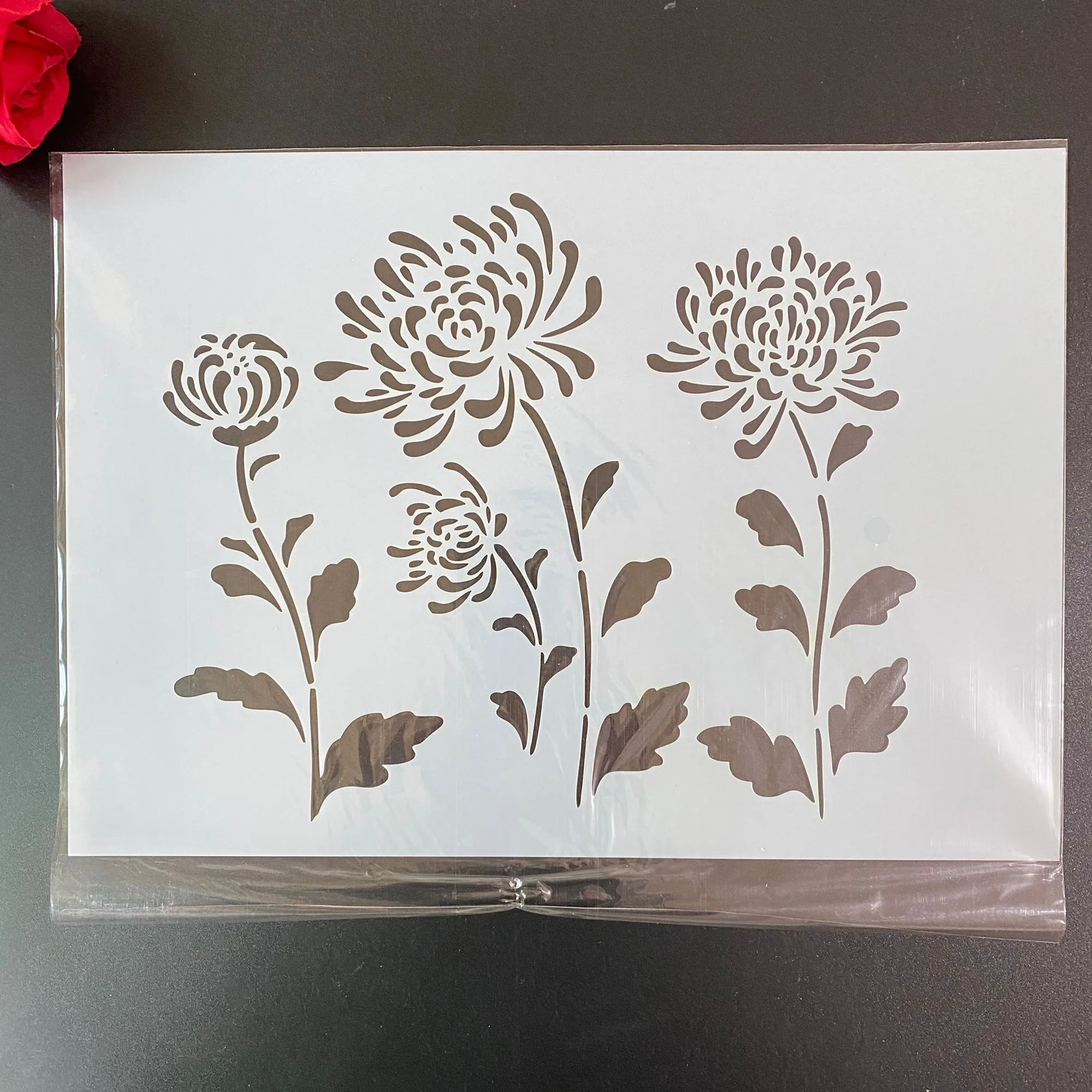 

DIY Stencils Wall Painting Scrapbook Coloring Embossing Album Decorative Paper Card Template,wall A4 29 *21cm chrysanthemum