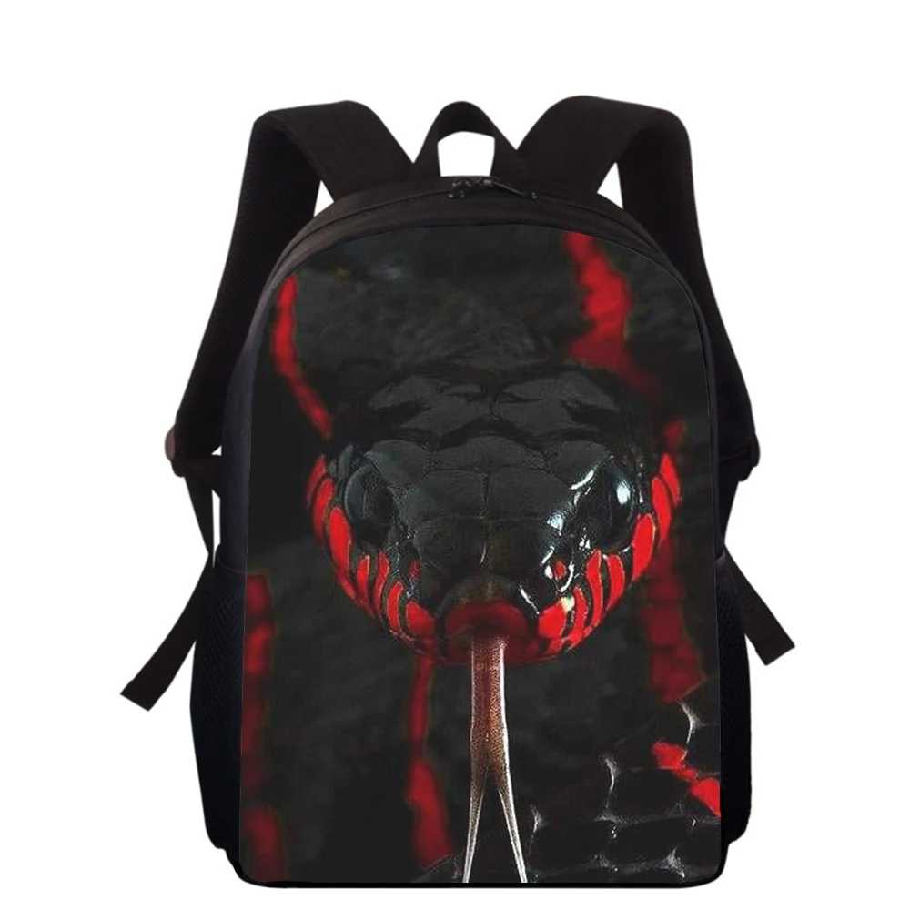 Sac à dos imprimé serpent animal pour enfants, peinture d'art 3D, sacs d'école primaire pour garçons et filles, sac à dos pour étudiants, sacs de livre scolaire, 15 po