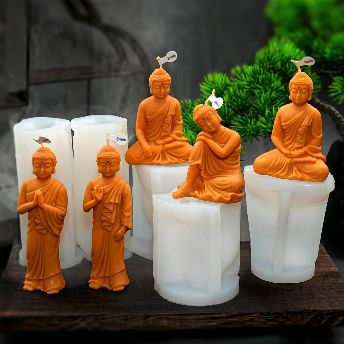3D Buddha Statue Candle Silicone Mold DIY Meditation Prayer Buddha for Candles Soap Gypsum Crafts Making and Clay Home Decor