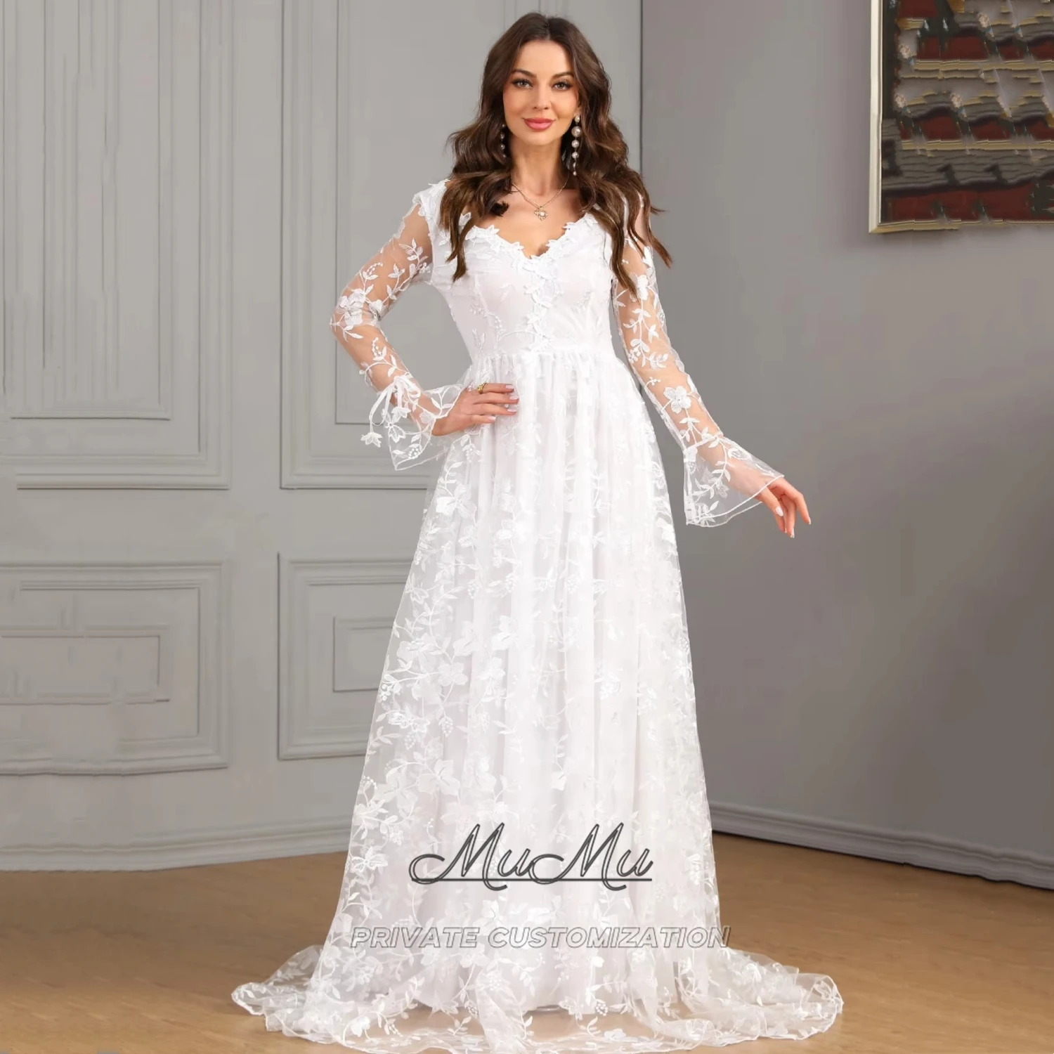

MuMu Customized Bridal Dress Sharon Happy Evening Dresses Wedding Dresses for Special occasions Luxury Prom Dresses White dress