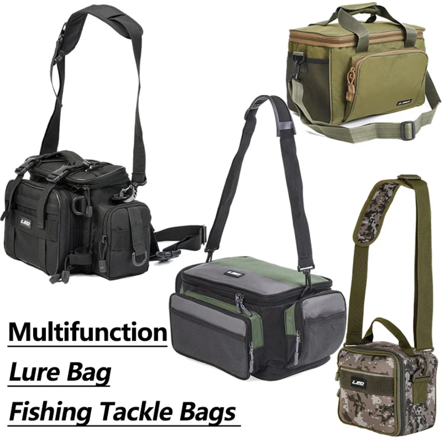 

Large/Mini Multifunctional Fishing Tackle Bags Single Shoulder Crossbody Waist Pack Fishing Lures Gear Pouch Case