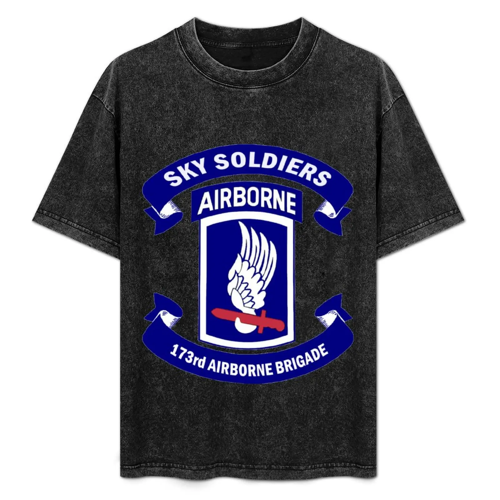 

173rd Airborne Brigade Combat Team Crest T-Shirt Everyday Wear Basic Short Sleeve Top