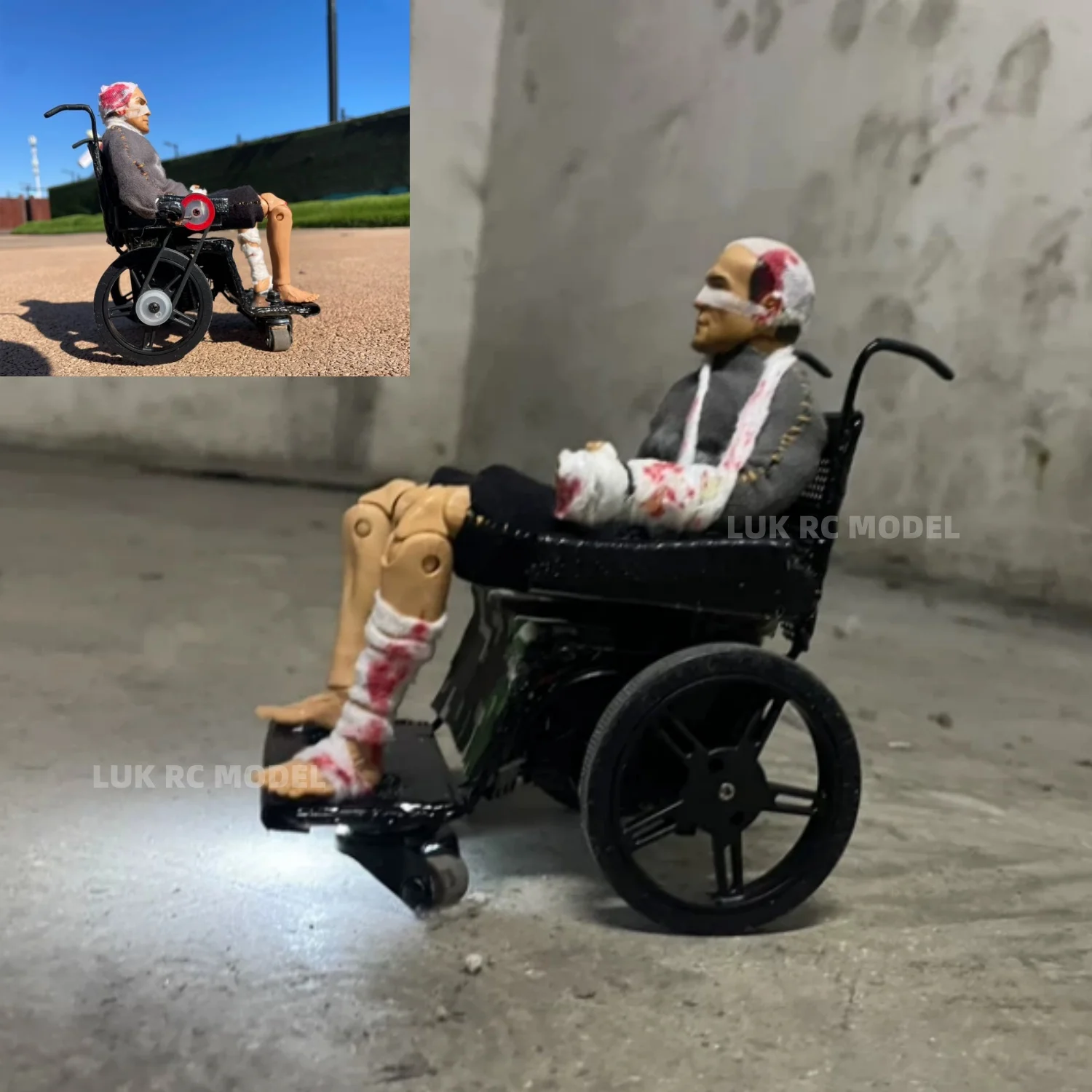 1/12 RC Wheelchair Model Rc Wheelchair Hand Shaker Electric Wheel Hub Diy Products Driver Decorative Parts Scene Hydraulic Model