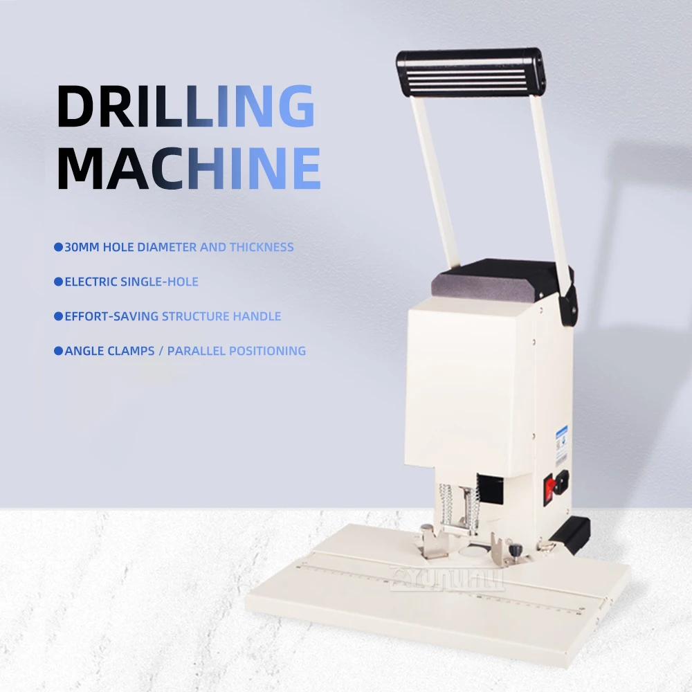 U-DP301 Electric & Manual Punching machine Single Hole Tag/Label drilling Machine 30mm drilling thickness