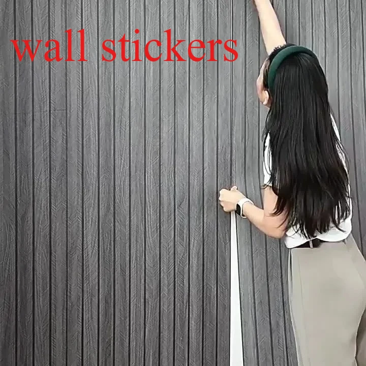 Paneis Muro de Madeira 3D Autoadhesivos de TV Acente de Muro Decor Peel e Stick pegatinas de madera para renovación de sala de estar