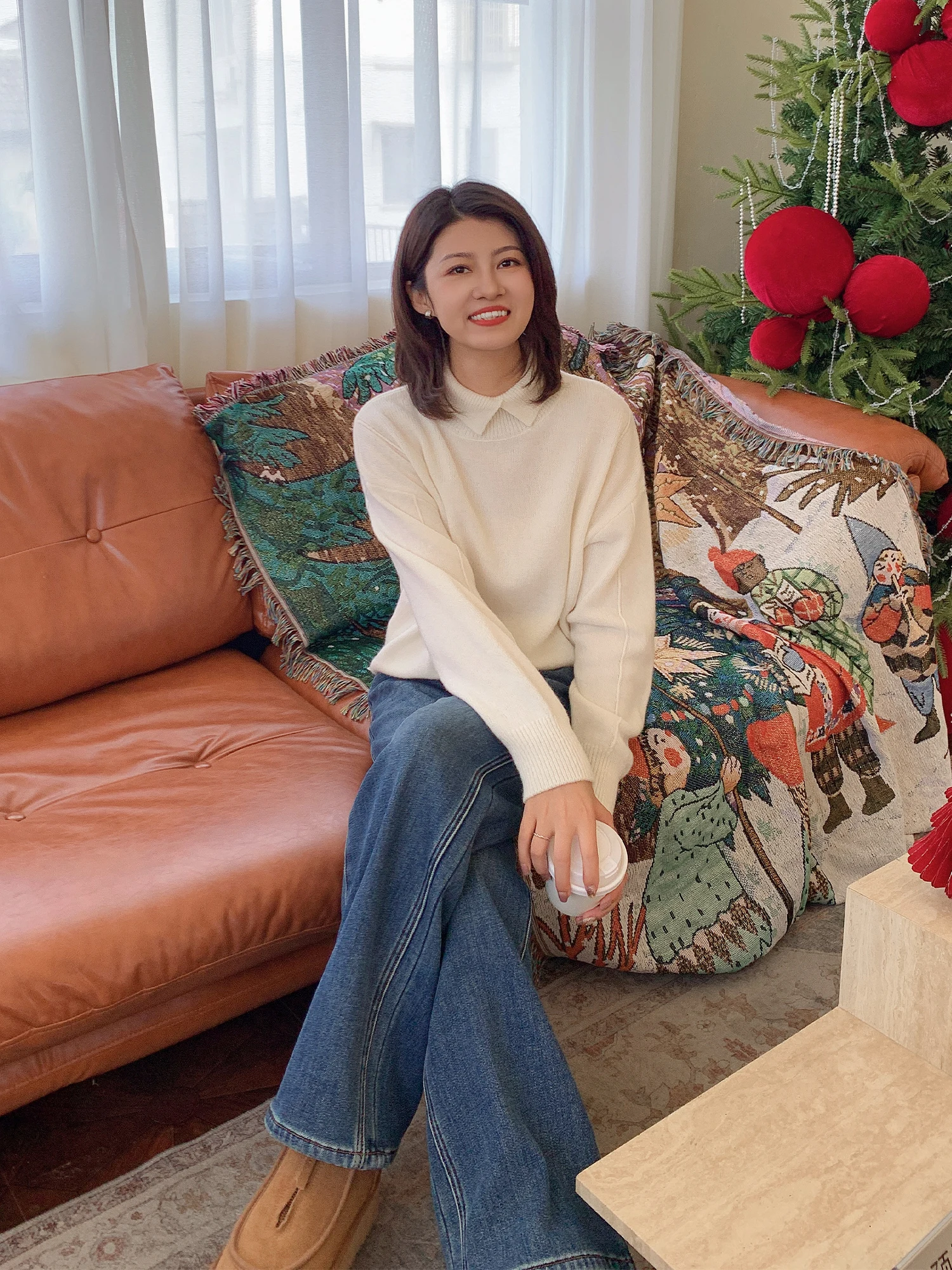 

Zillal 00 Шерстяной вязаный свитер с высоким воротником для женщин, базовая верхняя одежда, теплый, для зимы и повседневной носки, модный дизайн «Облако»