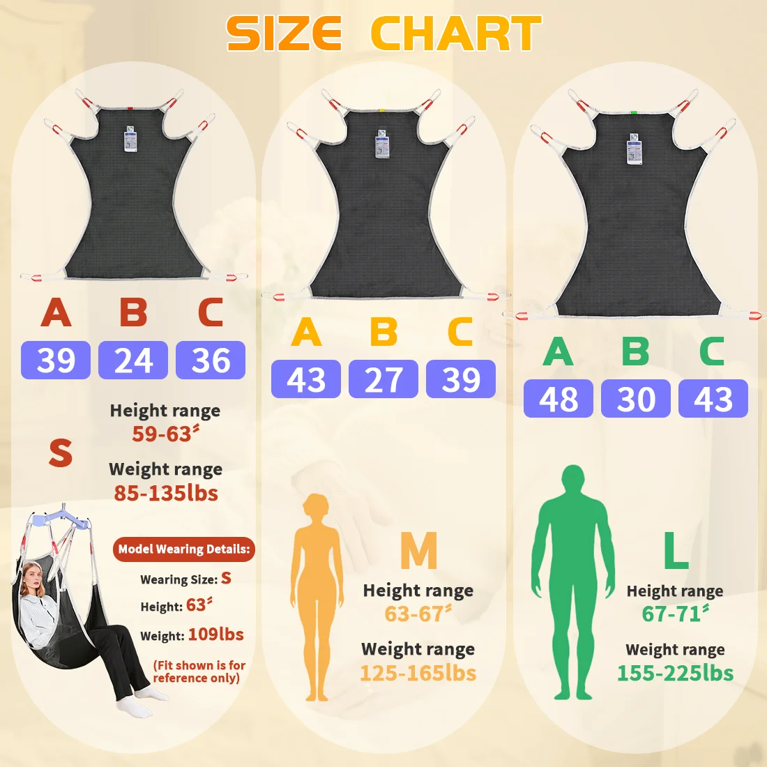 

Ehucon слинг для подъема пациента всего тела, сетчатый слинг для душа, универсальный медицинский строп для переноса, совместимый, подходит для инвалидов 500 фунтов