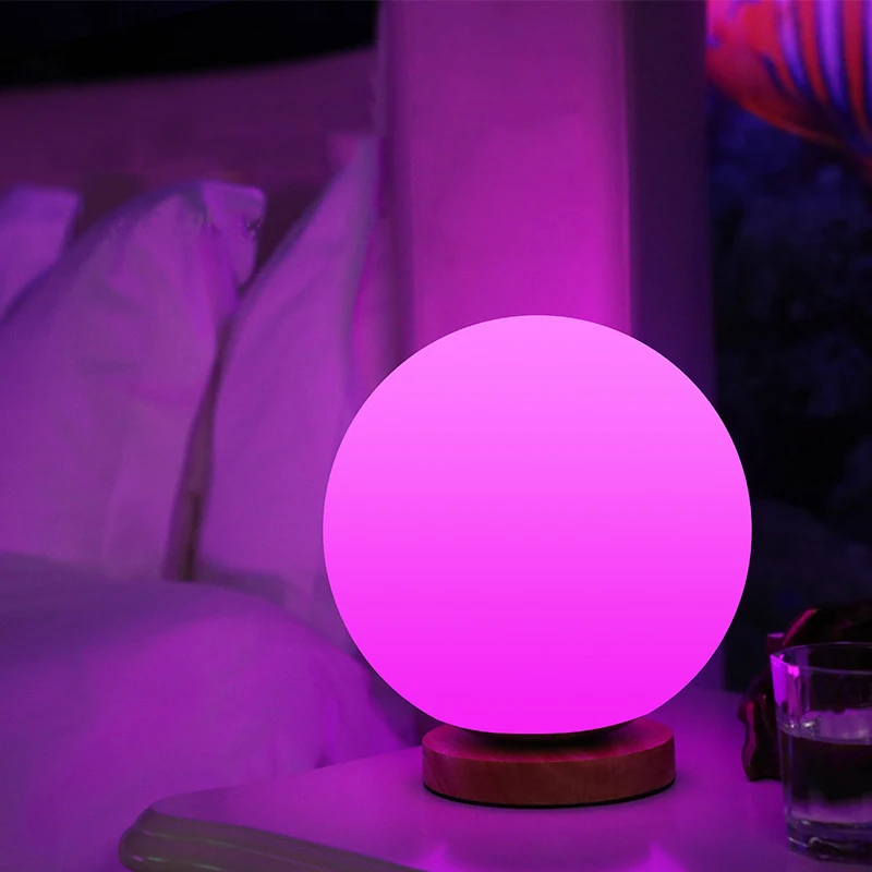 RGB Ball Lamp Atmosphere Globe Light 16 Colors Dimmable AC-powered Lighting for Home Decor Bedroom Foyer Living Room Patio Party