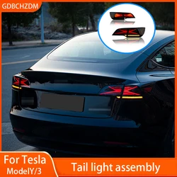 Taillights For 2017-2024Tesla Model 3 Model Y  Car Start Up Animation Rear Lamp X-men Taillight Assemblys