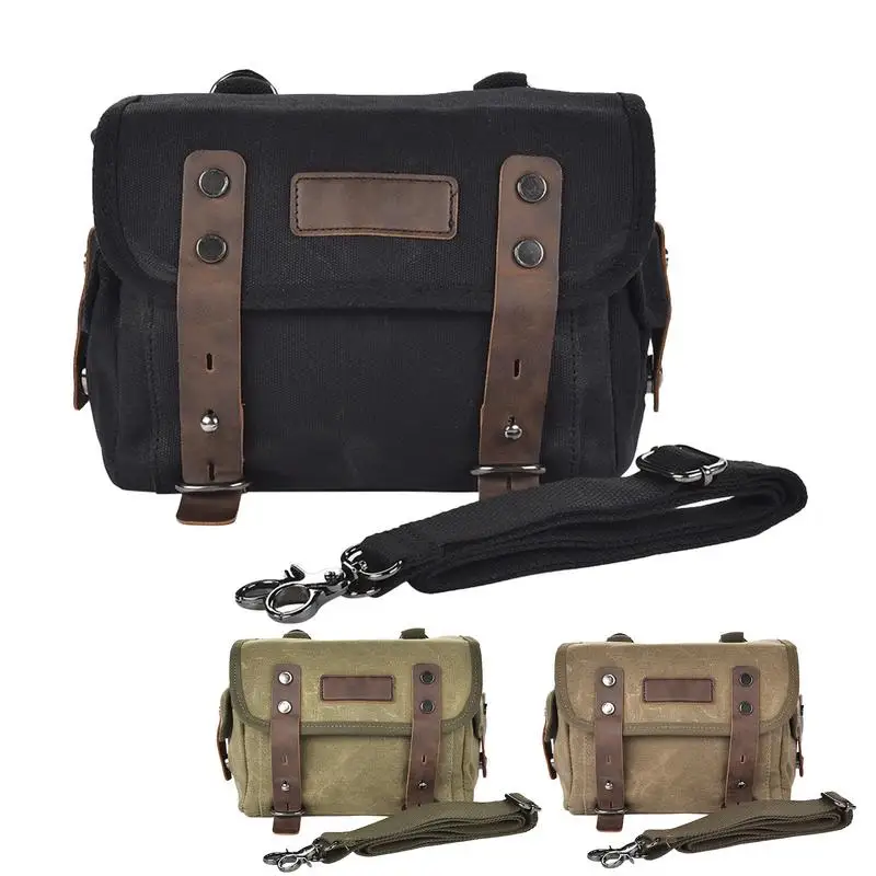 

Motorcycle Bag Detachable Canvas Saddlebag Side Pannier Multifunctional Tail Bag Motorbike Side Storage Organizer Tool Bags