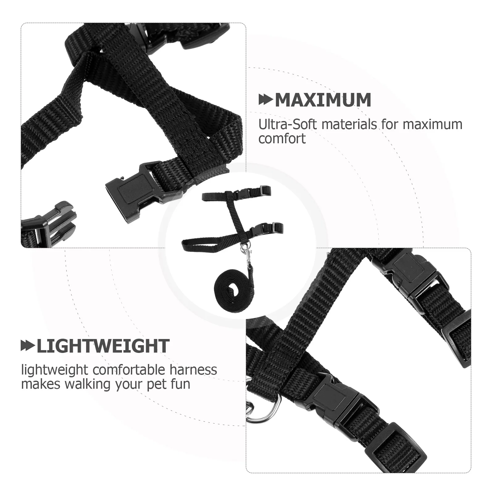 

Adjustable Soft Sky- Harness Leash Comfortable Lightweight Secure Walking Lead for Small Pets Outdoor Use