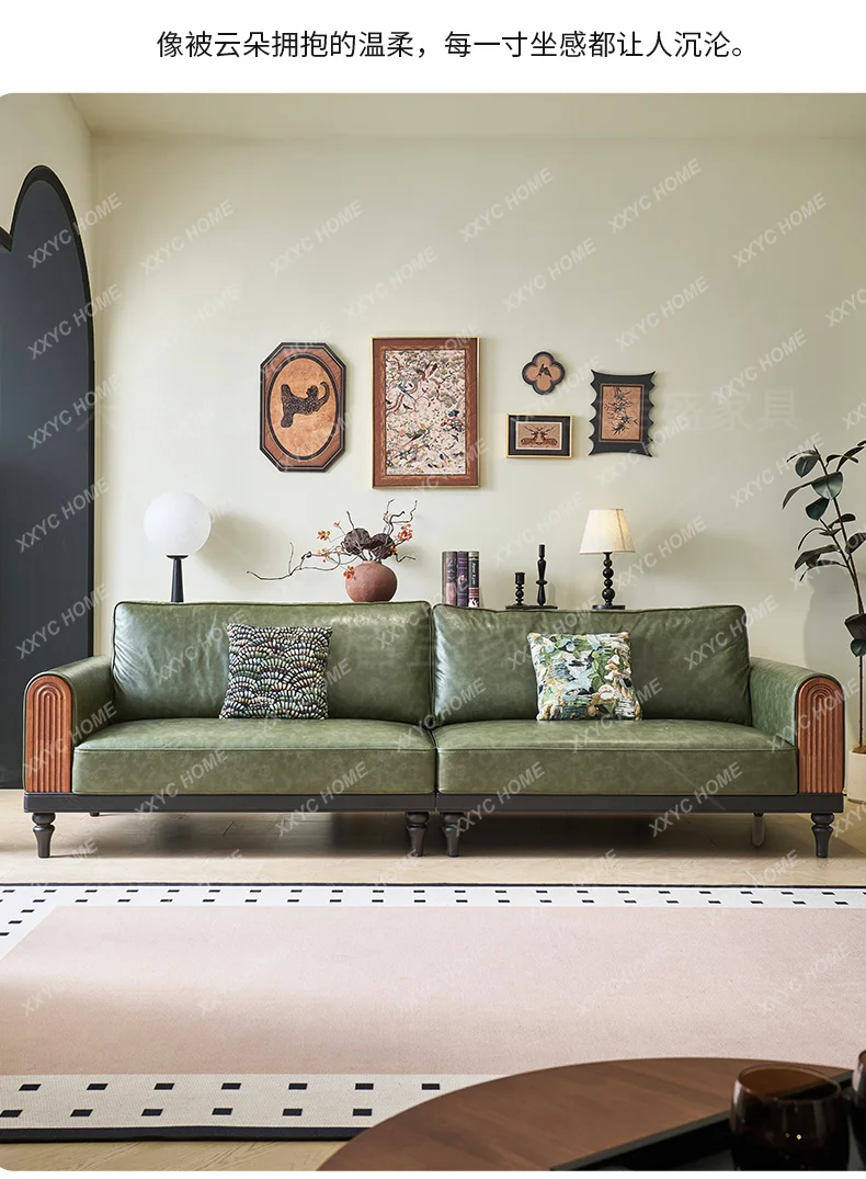 

MMSofa living room straight row sofa antique high-end sense simple home fashion