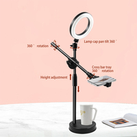 Tabletop Overhead Tripod Stand with Ring Light Mobile Phone Holder And Boom Arm for Nail Art Photography Table Shooting Tripods