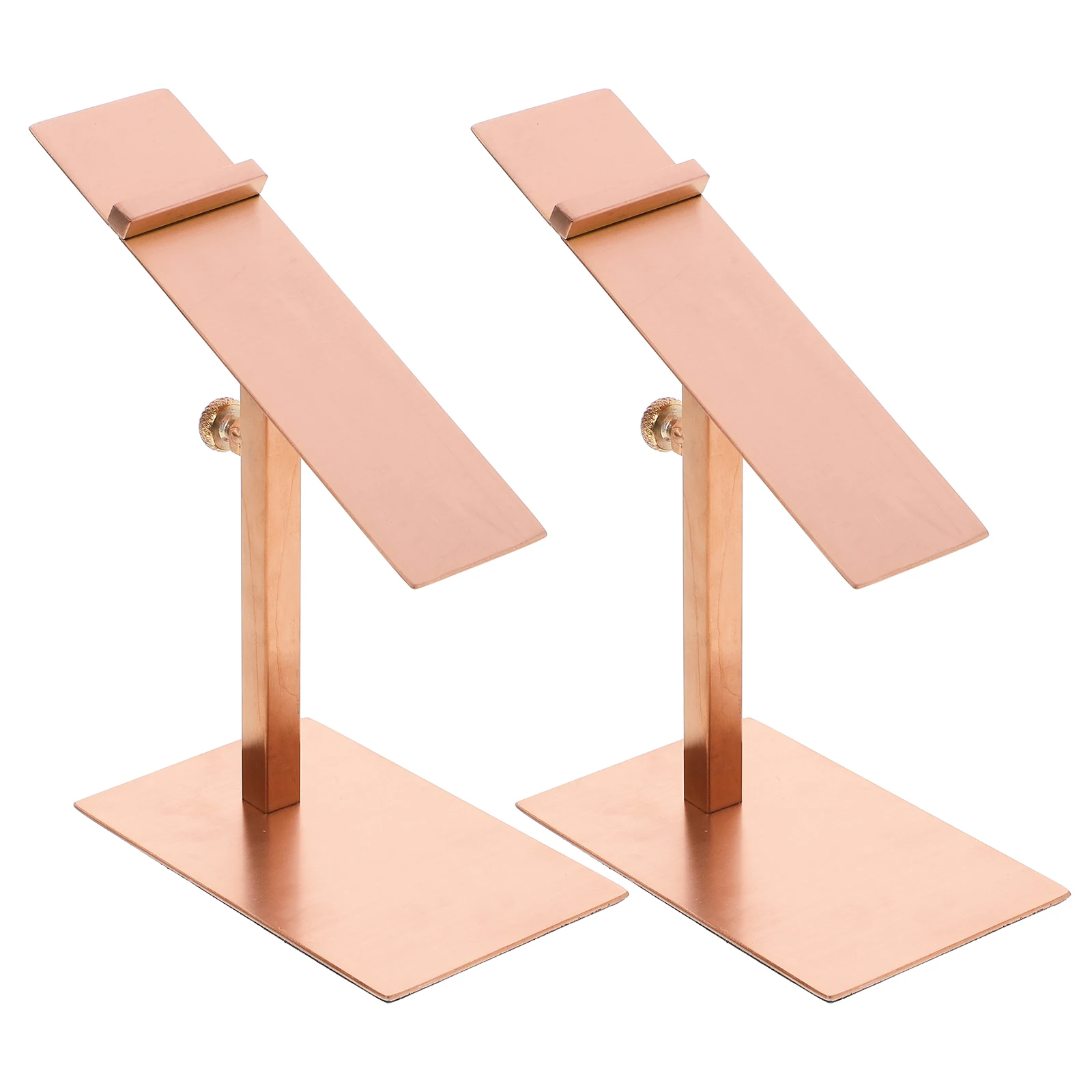

2pcs Shoe Display Rack Adjustable Height Metal Stand Portable Riser Compact Lightweight Storage Solution Shoe Holder