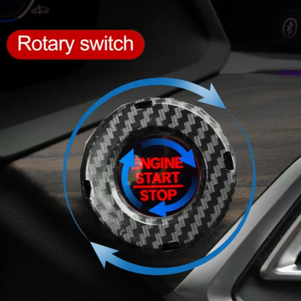 Car Engine Start Button Cover Rotary Style Decorative Ring, Ignition Switch Protective Cap Hidden Guard