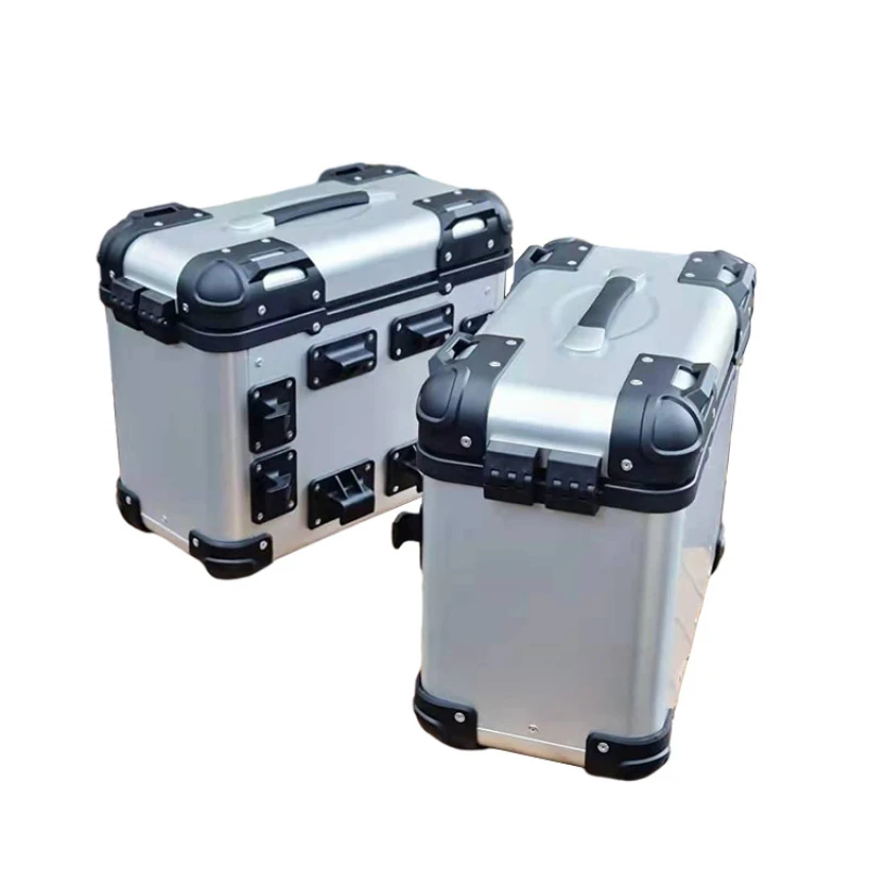 

Hot Selling 36L Alloy Motorcycle Side Box, Rounded Corners, Waterproof and Shatter-Resnt, Double-Lock Quick Release