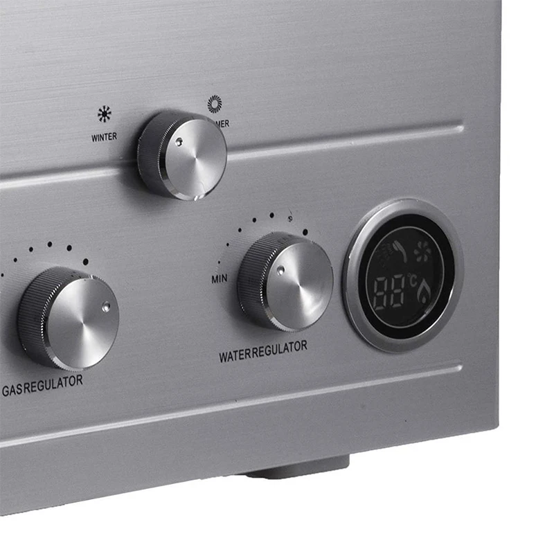 เครื่องทำน้ำอุ่นแก๊สเหลว16L เครื่องทำน้ำอุ่นแนวตั้งในครัวเรือนเครื่องเครื่องทำน้ำอุ่นแก๊สติดผนังอุปกรณ์เครื่องอาบน้ำ