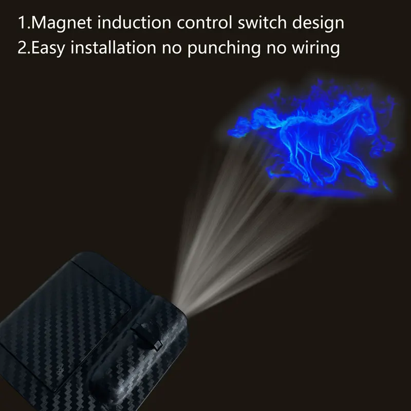 Picture 3: 1/2PCS Car Decor Car Door Wireless LED Shadow Projector Logo Ghost Shadow Welcome Light For Ford Mustang GT Shelby Accessories