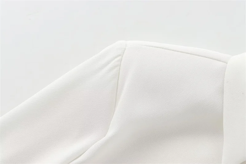 2025 Autunno nuova moda femminile, elegante e semplice, camicia a maniche lunghe con tasca e spalline dettagli in tessuto crepe.