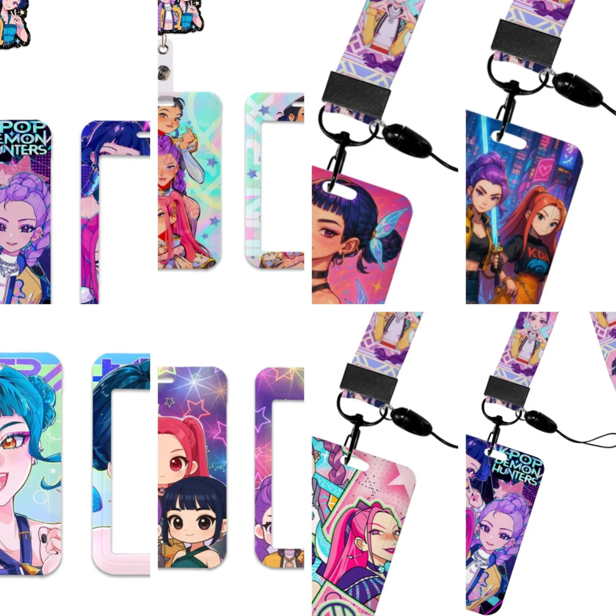 K P Girl Group D H W ID Card Holder Lanyards Retractable Clip Business Neck Strap Keychain Credit Card Case Girls Badge Holder