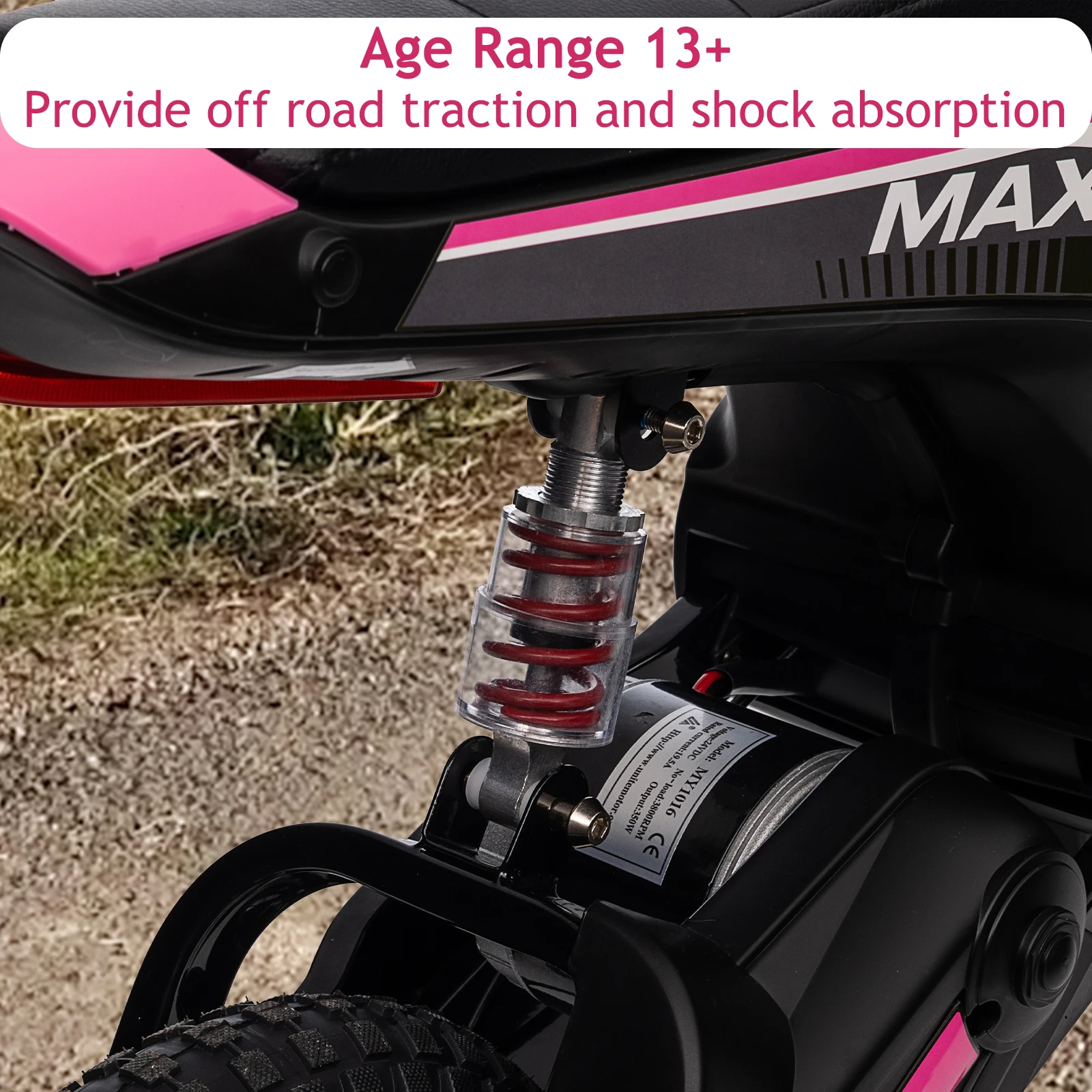 24V Electric Dirt Bike for Kids - 350W Ride On Motorcycle, Ages 5+, Up to 14.29 MPH, 2-Speed Modes, Max Weight 135 Lbs