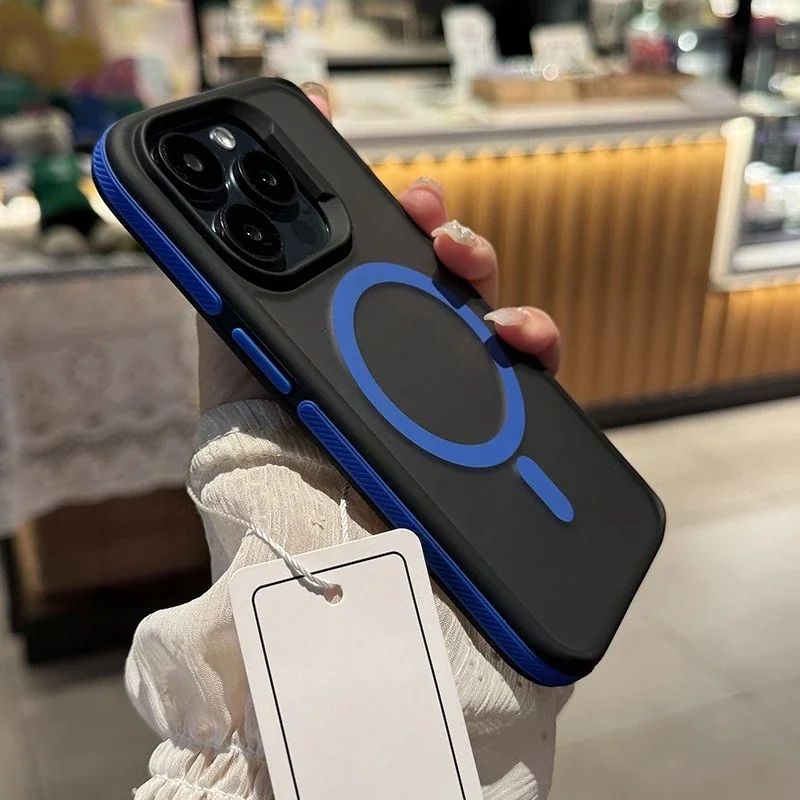 Luxury Magsafe Matte Phone Case For iPhone 11 12 13 14 15 16 17 Pro Max Plus Air Magnetic Bumper Back Cases Cover - náhled 3