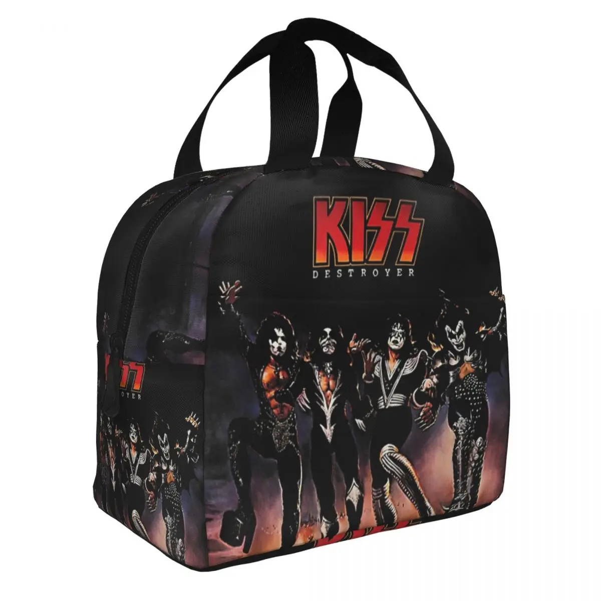 

KISS - 1976 Destroyer Lunch Bento Bags Portable Aluminum Foil thickened Thermal Cloth Lunch Bag for Women Men Boy