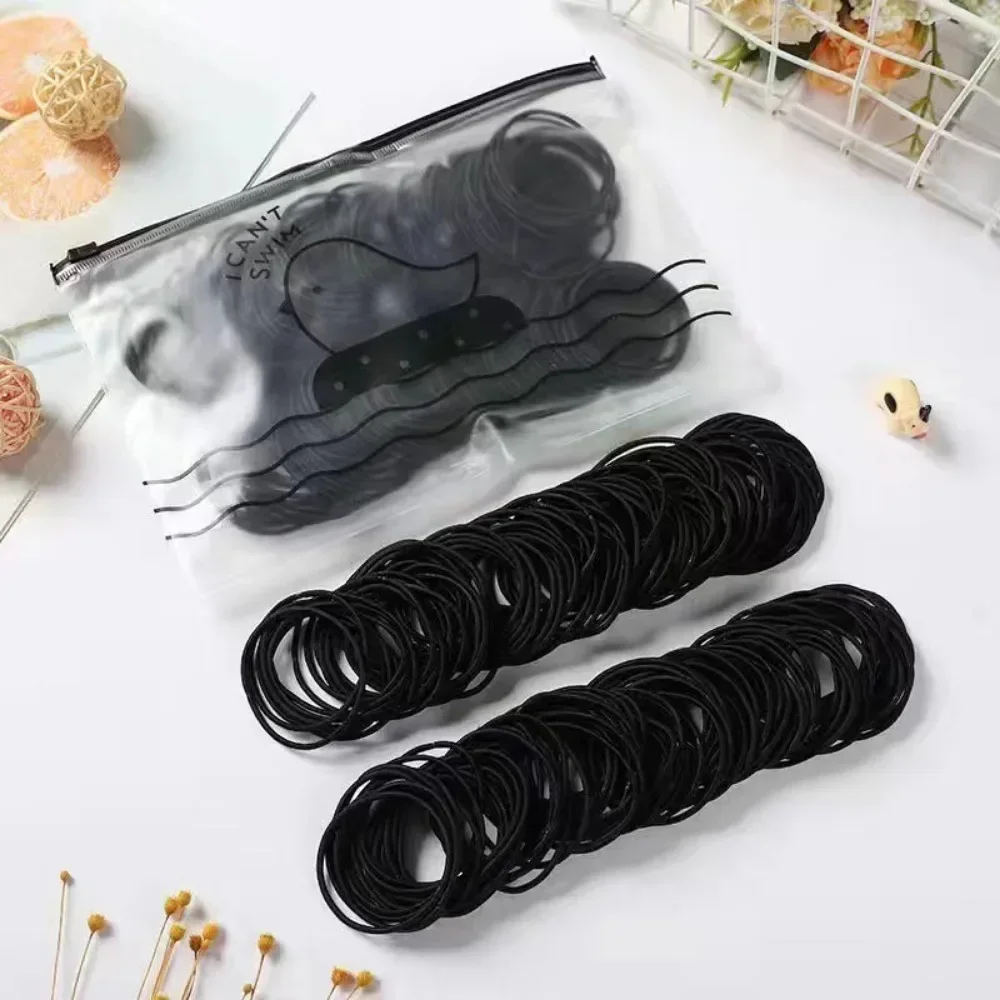 100pcs/kantong 5CM Aksesoris Rambut Wanita Karet Gelang Scrunchies Ikat Rambut Elastis Ikat Kepala Anak Perempuan Pengikat Kuncir Rambut Karet untuk Rambut