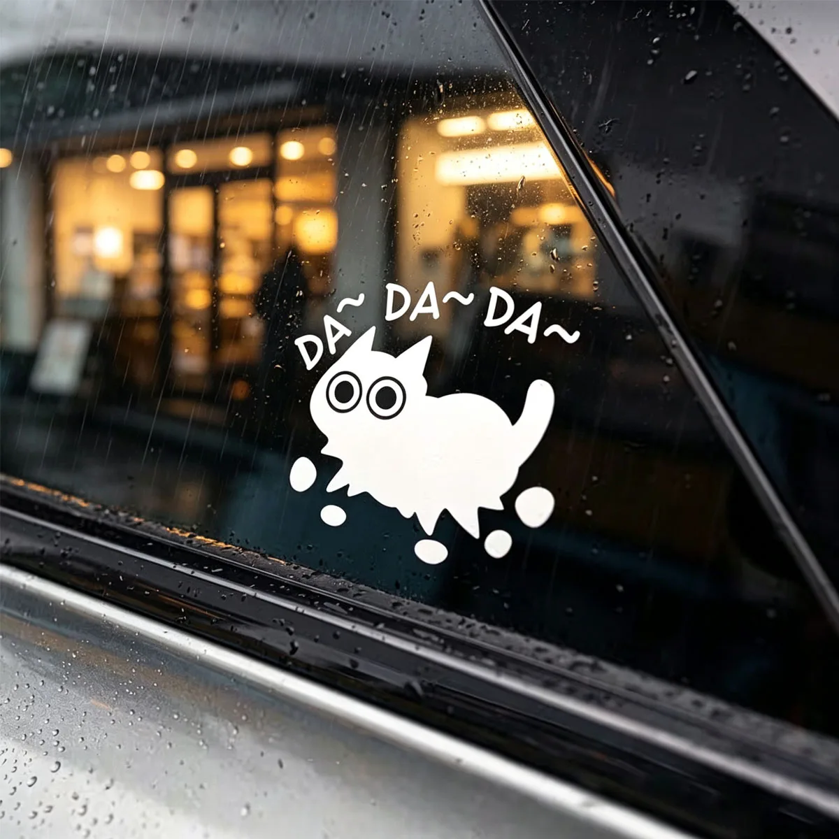 Funny Cartoon Cat Window Sticker, Cute Cat Car Decal for Window Bumper, Playful Animal Decor for Vehicle Laptop