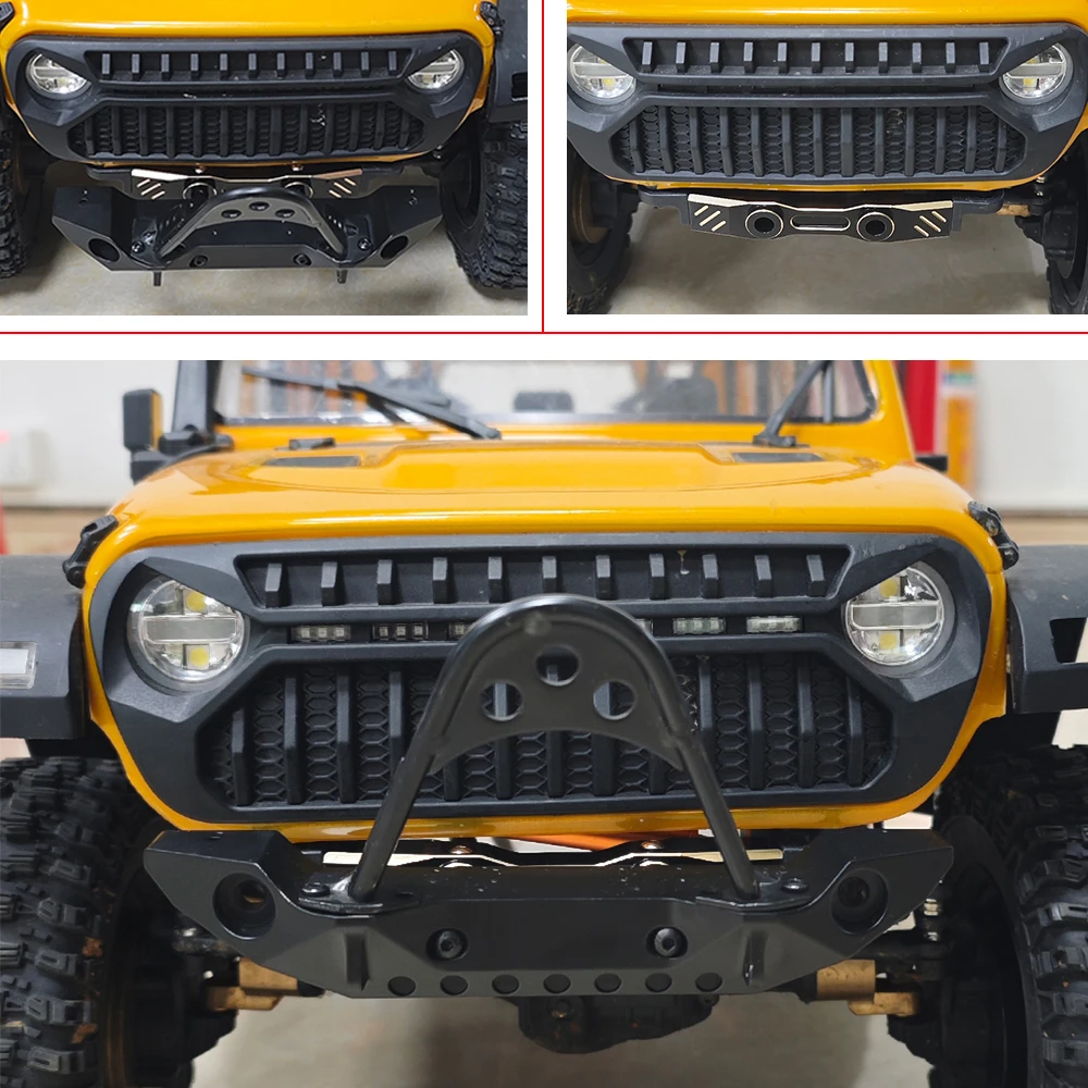 Corolla1/7 RC voiture d'escalade pièce de mise à niveau MK07 JK07 TK07 modification pièce de mise à niveau en laiton traverse avant et pare-chocs en métal