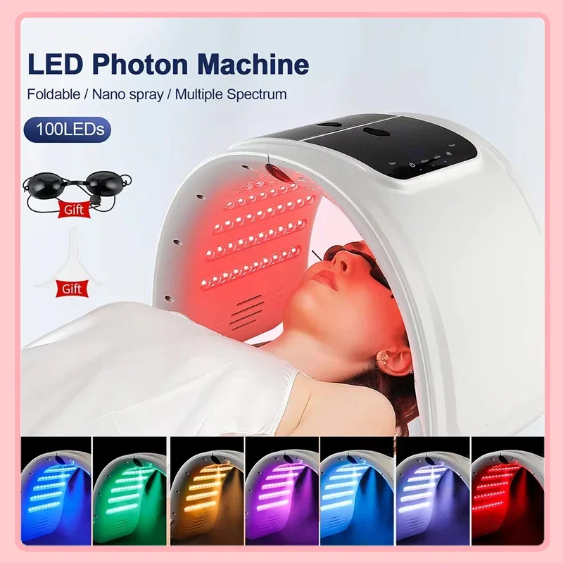 7 kleuren LED-fotonmachine met nano-spray Huid Hydraterend gezichts- en lichaamsmasker Salon SPA Thuisgebruik Huidverjonging Acne Huidverzorging