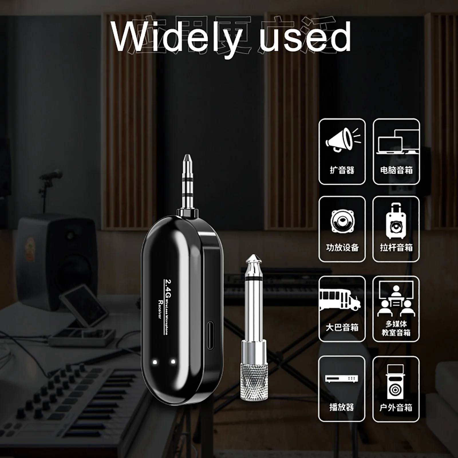 UHF Headset Microfone Sem Fio, Universal Sistema Mic portátil para Amplificador Player, alto-falante desempenho ao ar livre, 2.4G