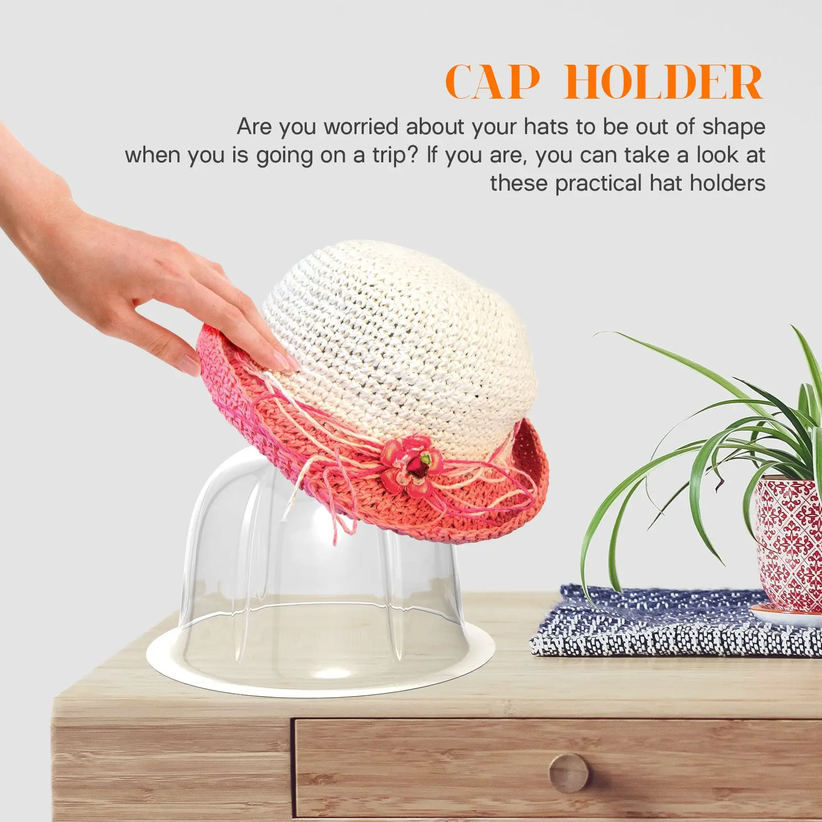 

8Pcs Cap Rackpport Clothing Closet Storage Supplies Plastic Rack Washing Machine Hat Holder Cap Display Stand Hat Protector