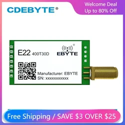 LoRa 433 MHz Wireless Transmitter and Receiver CDEBYTE E22-400T30DUART DIP 30dBm 1W Long Distance 433MHz RF Transceiver IoT