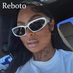 Futuristic Y2K Punk Women's Sunglasses 2000S Popular Wrap Around Men Goggle Sunglasses Luxury Shades Silver Mirror Eyewear UV400
